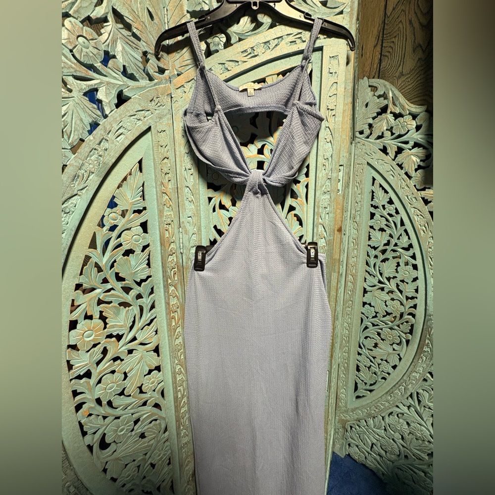 Elegant Blue Halter Dress